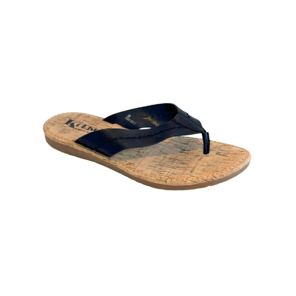 KORKS Kork-Ease Sandals Flip Flops Thongs Faux Leather Black Women’s Size 9M
